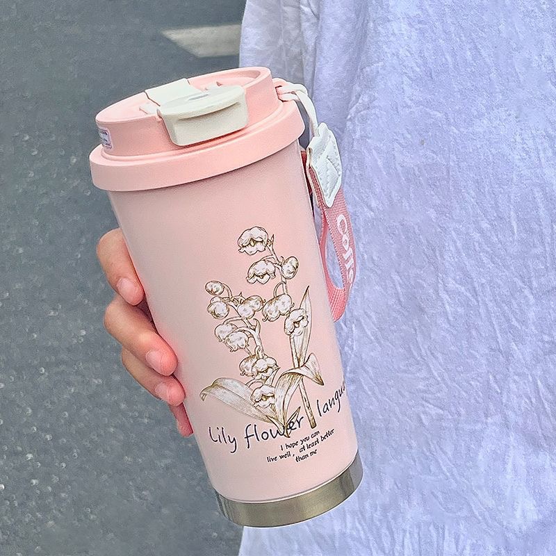 Pink Lily of the Valley-Double Drinking Cover