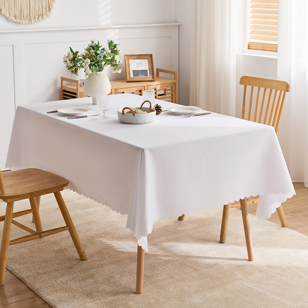 Waterproof Tablecloth Cotton Linen Style Ins Simple Modern Rectangular Tablecloth Solid Color Tablecloth Coffee Table Mat Decorative Cloth