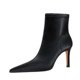 9788-1 Style Fashion Sexy Banquet Winter Short Sleeve Women's Boots Thin Heel High Heel Pointed Side Zipper Short Boots