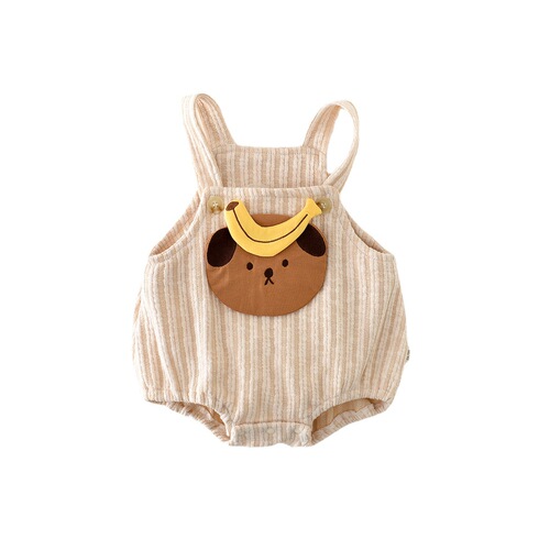 Summer new baby set cotton cartoon bear short-sleeved thin 0-3 year old boy and girl baby romper suit
