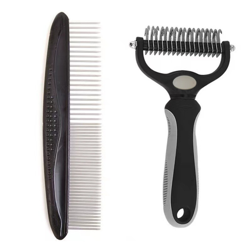 빗 오픈 매듭 빗 그레이 큰