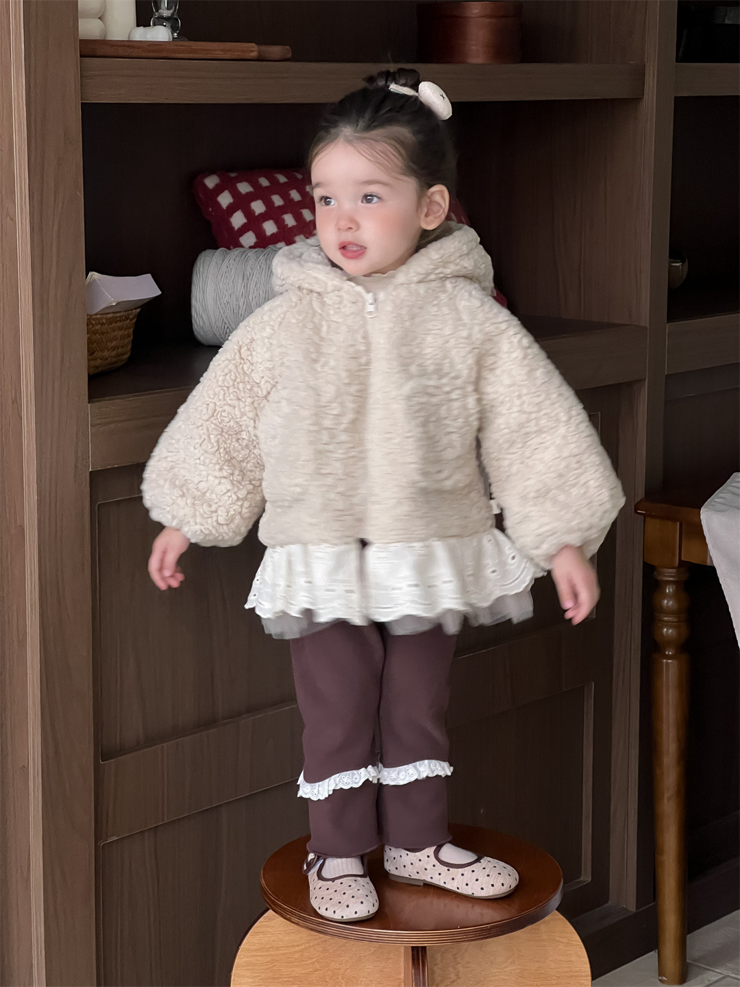 Baby invierno con ropa de terciopelo, ropa de bebé, ropa de invierno, ropa de niños coreana, ropa de niñas con pelo grueso, leggings