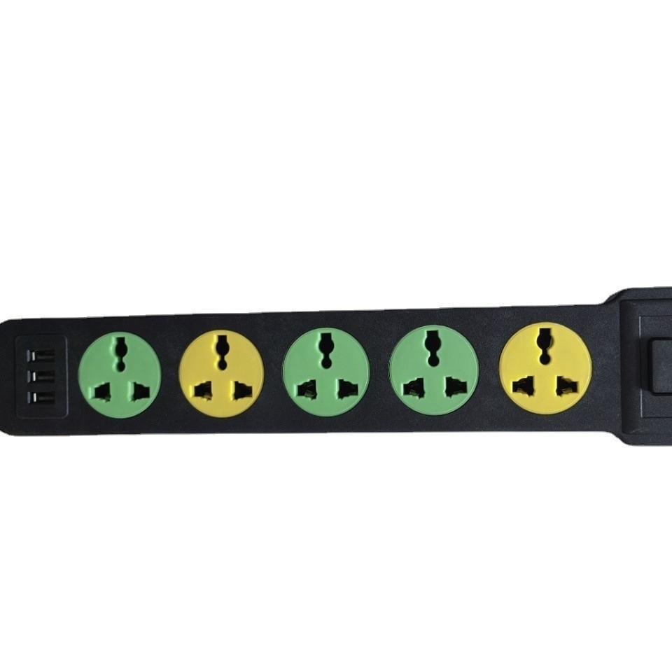 Enchufe de exportación para comercio exterior con USB, regleta de alimentación doméstica estándar británica y europea con múltiples tomas y interruptor, cable de extensión para regleta de alimentación.