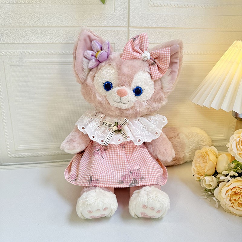 핑크 체크 무늬 로즈 버드 스커트