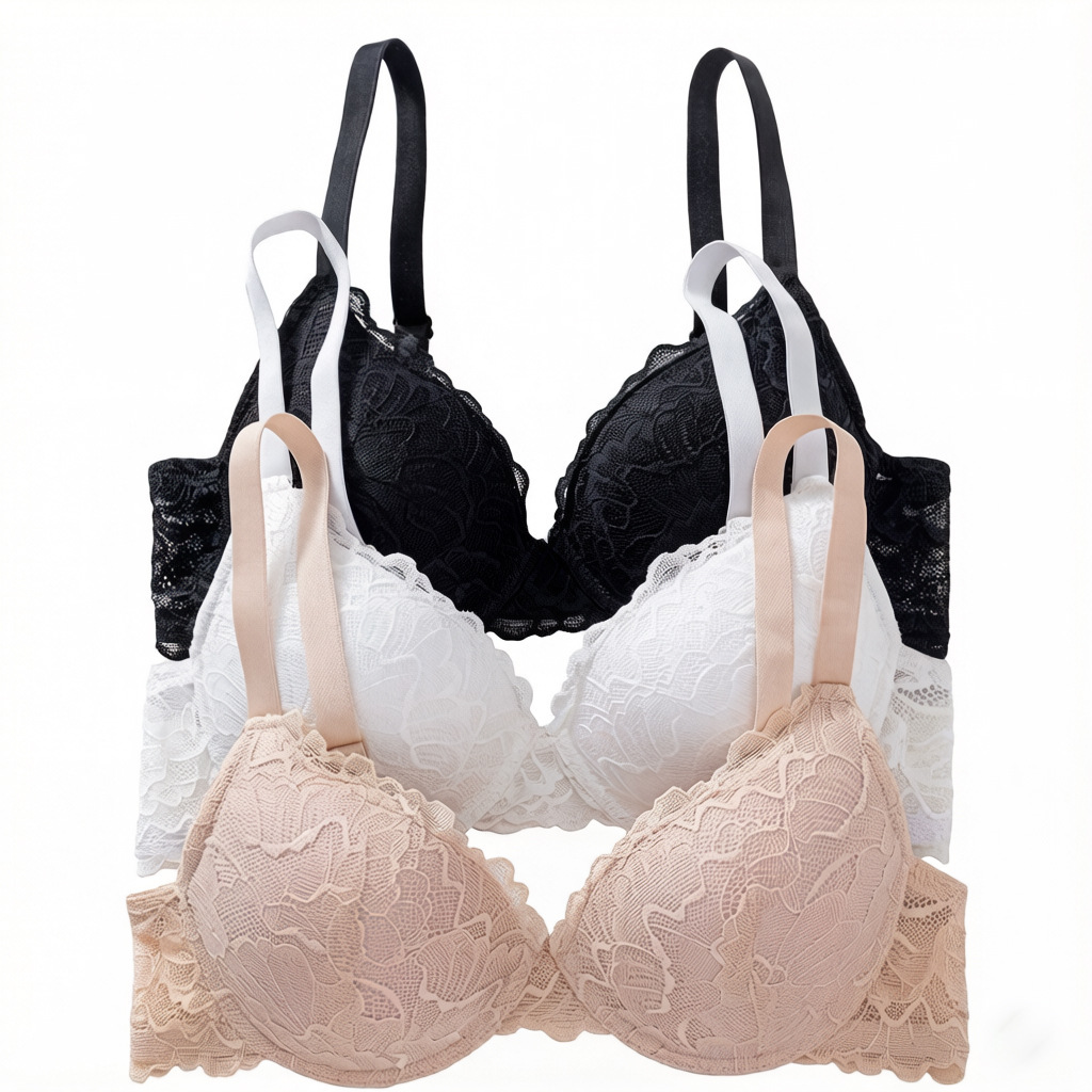 TEMUXIYIN en stock Europa y América ropa interior de encaje damas, bra de acero sexy, ropa interior anti-caída.