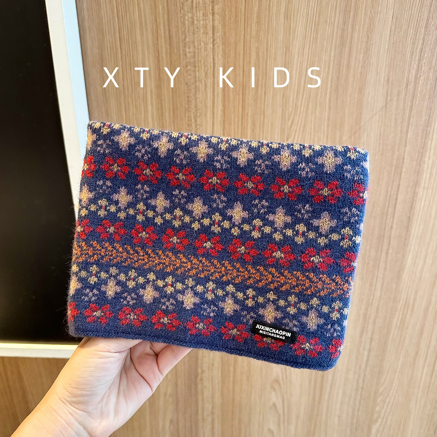 Cuello para niños invierno grueso calentamiento lana tejo cuello colgar máscara de orejas protectoras de viento bufandas de moda