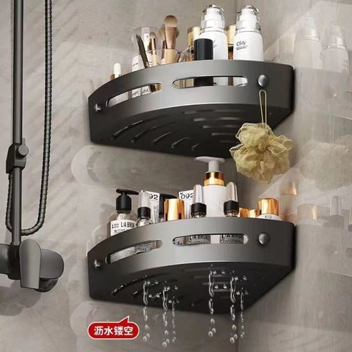 Bathroom Triangle Shelf Wall-Mounted Storage Rack Hand Towel Rack Toilet Bathroom Vanity Organizer No-Drill Bathroom Storage Shelf