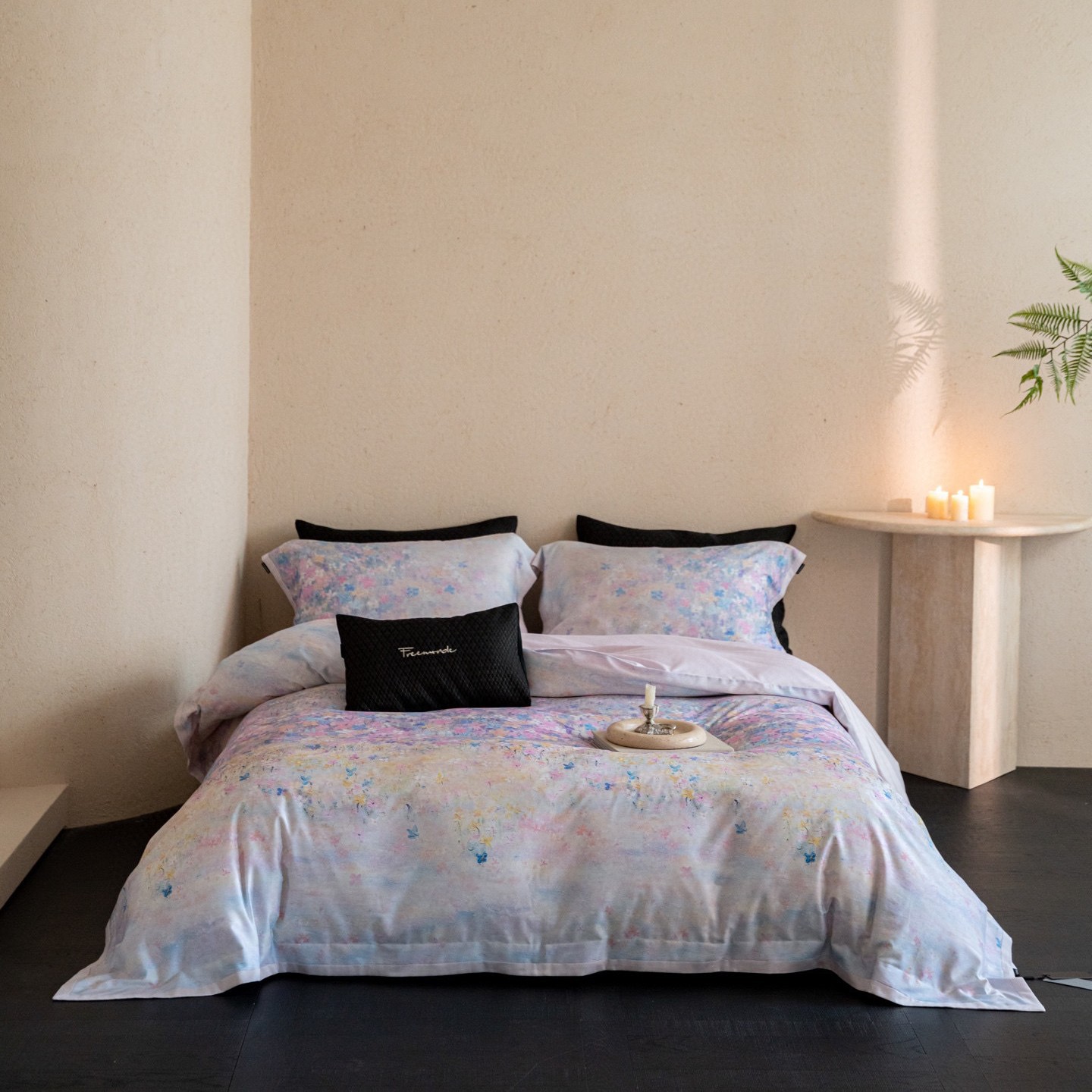 Light Luxury Modern Style Digital Printing Super Soft Warm Bedding Bedding Tencel Cotton Brushed Four-Piece Home Textile Pandora