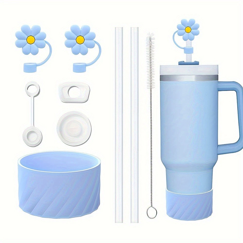 Multicoloured accessories, silicone set, breast pads, straw, brush, (Physicals)