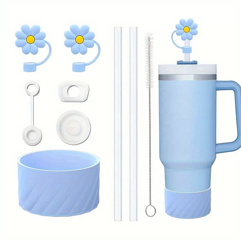 Multicoloured accessories, silicone set, breast pads, straw, brush, (Physicals)