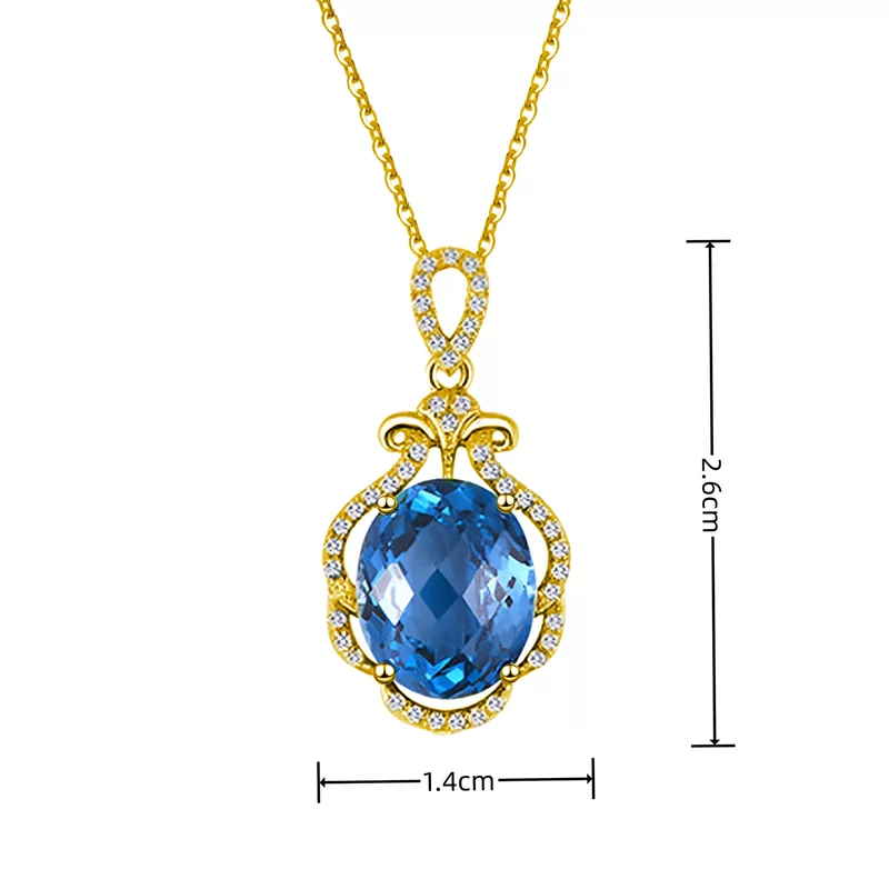 Эйшуа Crystal necklace, элегантная синяя цепь для ключей сумки яшмовый, подвеска, европейский стиль, простой и элегантный дизайн