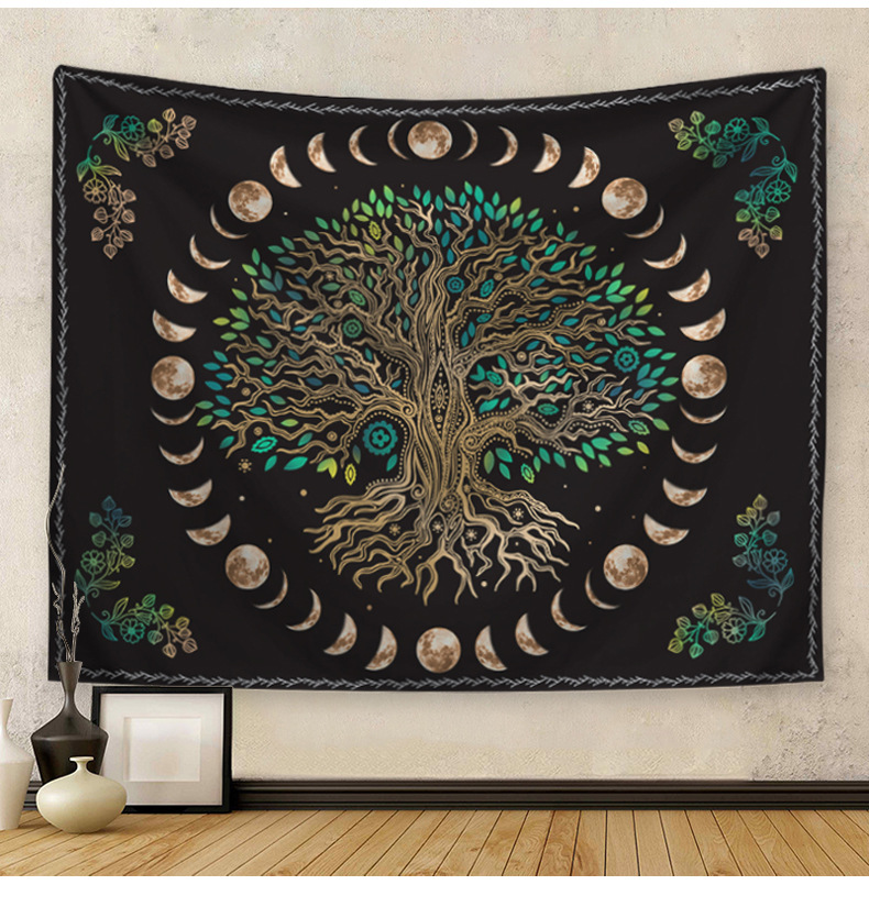 Classical Retro Pastoral Moon Tree Polyester Tapestry Artificial Decorations display picture 3