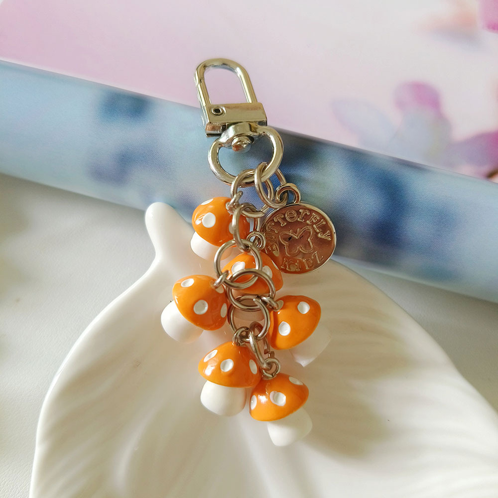 11g Weight Keychain Classification 1 Piece Quantity Wedding, Graduation, Birthday Occasion Resin Material Mushroom Pattern Unisex Gender Cute Style Cute Mushroom Resin Unisex Keychain 8