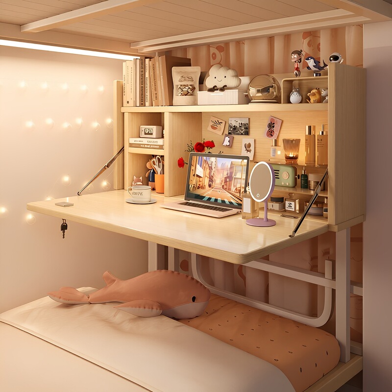 Space-Saving Small Table for Dormitory Bed, Simple Laptop Desk for College Students in Bunk Beds, Lazy Person's Bedroom Desk Space-Saving Small Table for Dormitory Bed, Simple Laptop Desk for College Students in Bunk Beds, Lazy Person's Bedroom Desk