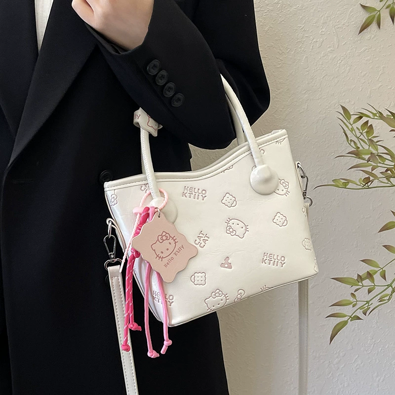 Hello Kitty, милая сумочка для отдыха, корзина, сумка через плечо, корейский стиль