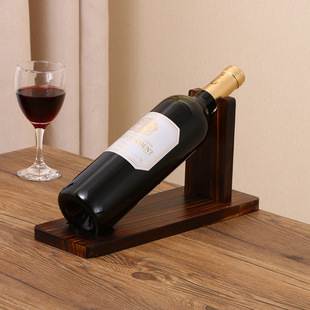 Pine Wood Home Wine Display Rack, Wine Rack with Slanted Solid Wood, Creative Living Room Wine Rack Ornament for Single Bottle