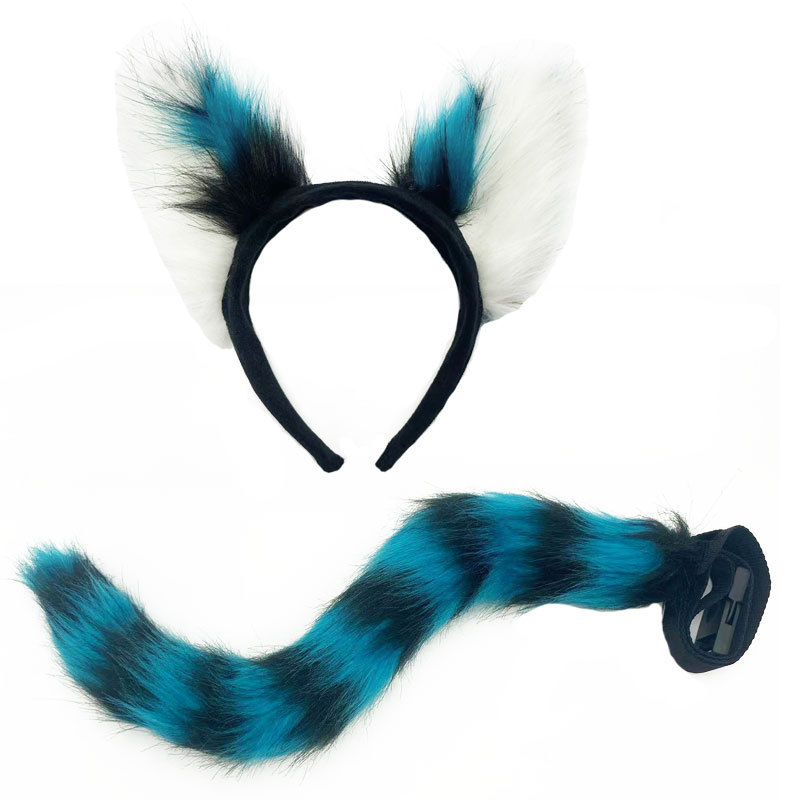 파란색과 흰색 투피스 세트