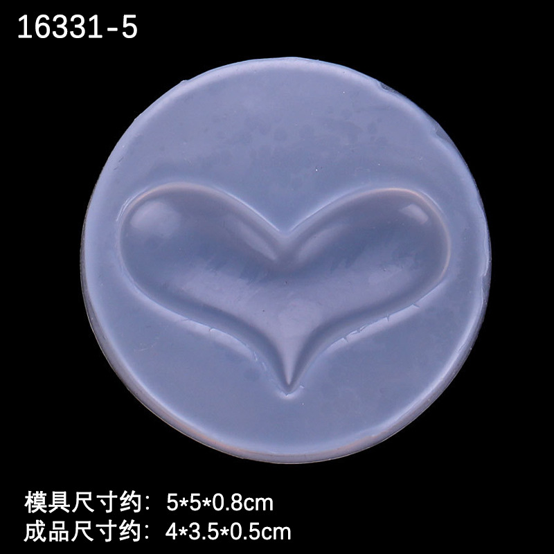 Espejo DIY cristal epoxi joyas con agujero estrella de cinco puntas con agujero amor teléfono caso parche decorativo molde de silicona