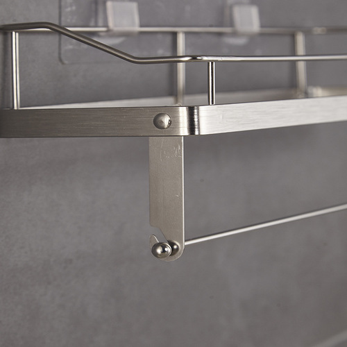 Bathroom storage rack without punching bathroom towel rack stainless steel wall-mounted double-layer bathroom toilet storage rack
