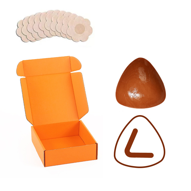 주황색 상자가 있는 갈색 + 일회용 젖꼭지 패드 5쌍