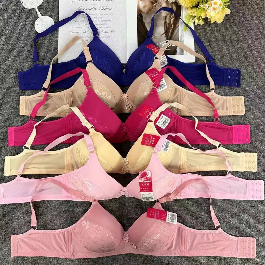 Bra de ropa interior de madres transfronterizas delgado de mediana edad sin anillo de acero cómodo bra de algodón agrupado grande bra al por mayor