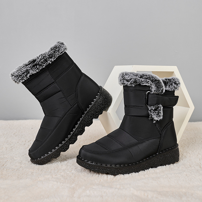 外贸现货冬季新款雪地靴女男保暖加绒加厚东北圆头舒适厚底大棉鞋