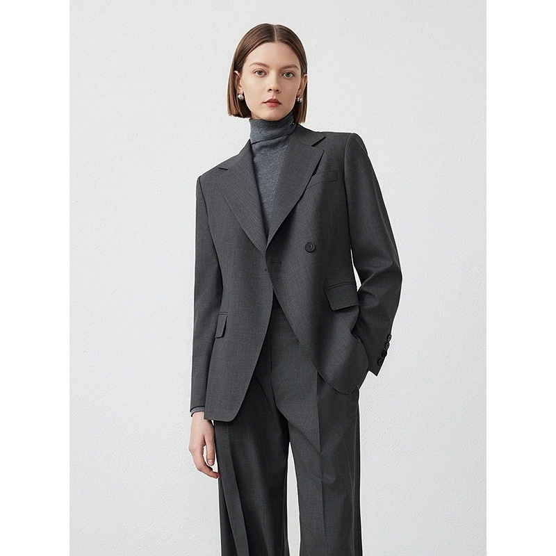 朗予姿羊毛复古通勤气质高级感职业西服女2025年秋季新款西装外套|undefined
