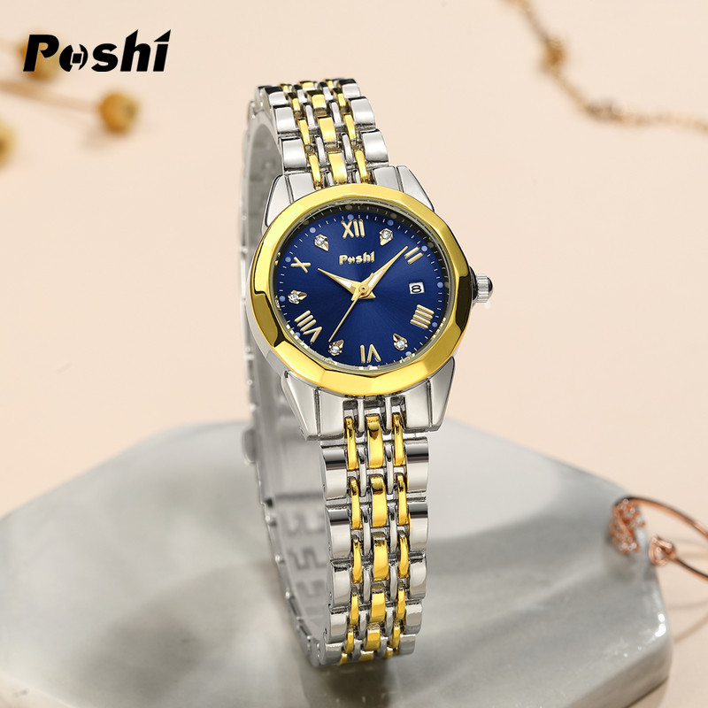 Venta caliente calendario único impermeable reloj de mujer POSHI marca reloj de cuarzo reloj de moda mujer TikTok live