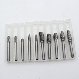 10pc carbide rotary file 3*6 double-grain tungsten steel grinding head electric grinding mold woodworking single-grain grinding file