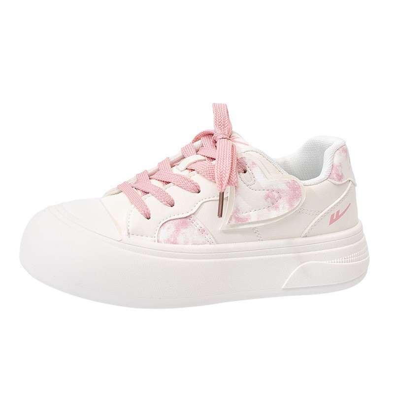 Huili nuevo calentamiento de terciopelo, zapatos blancos de suela gruesa, zapatos de skate de moda de invierno para mujeres, zapatos de algodón altos y hermosos juveniles.