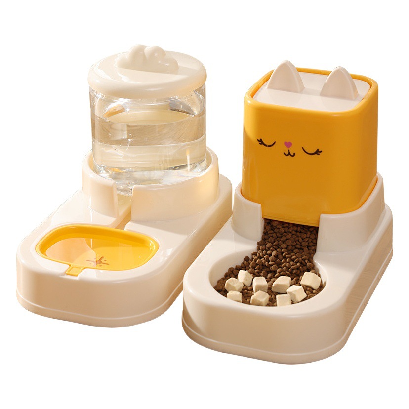 Alimentador de agua de alimentación de dibujos animados de mascotas de gran capacidad gato y perro gato universal tazón perro cuenca suministros para mascotas transfronteriza al por mayor
