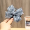 Children's cloth with bow handmade, hair accessory, hairgrip, hair stick