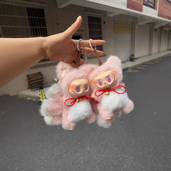 九尾のキツネの赤ちゃん LABUBU バブルラブブマート マカロンぬいぐるみペンダント ビニール人形おもちゃ