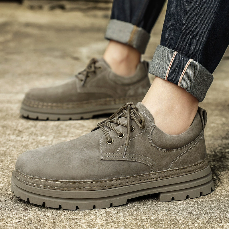 Четыре сезона первый слой свинины из кожи Martin сапоги мужской английский стиль низкий банда на свежем воздухе повседневная обувь высокого качества ретро
