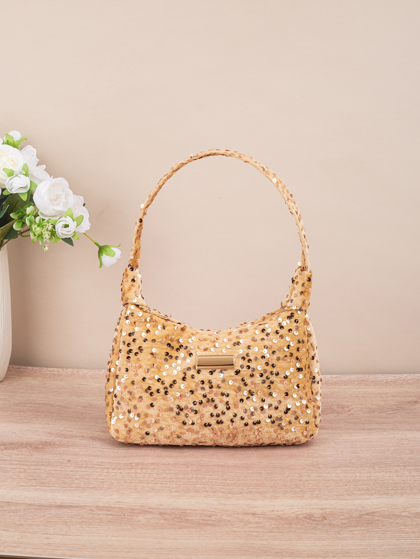 Bolso de moda de color sequilla de mujer bolso de hombro de verano blingbling nicho personalidad bolso de mano de cuerda