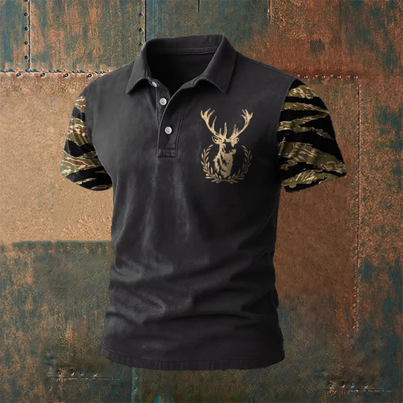 Golf Polo Shirt Animal Print Cross-Border 3D Digital Printing Men's Clothing Amazon Independent Station Hot Sale