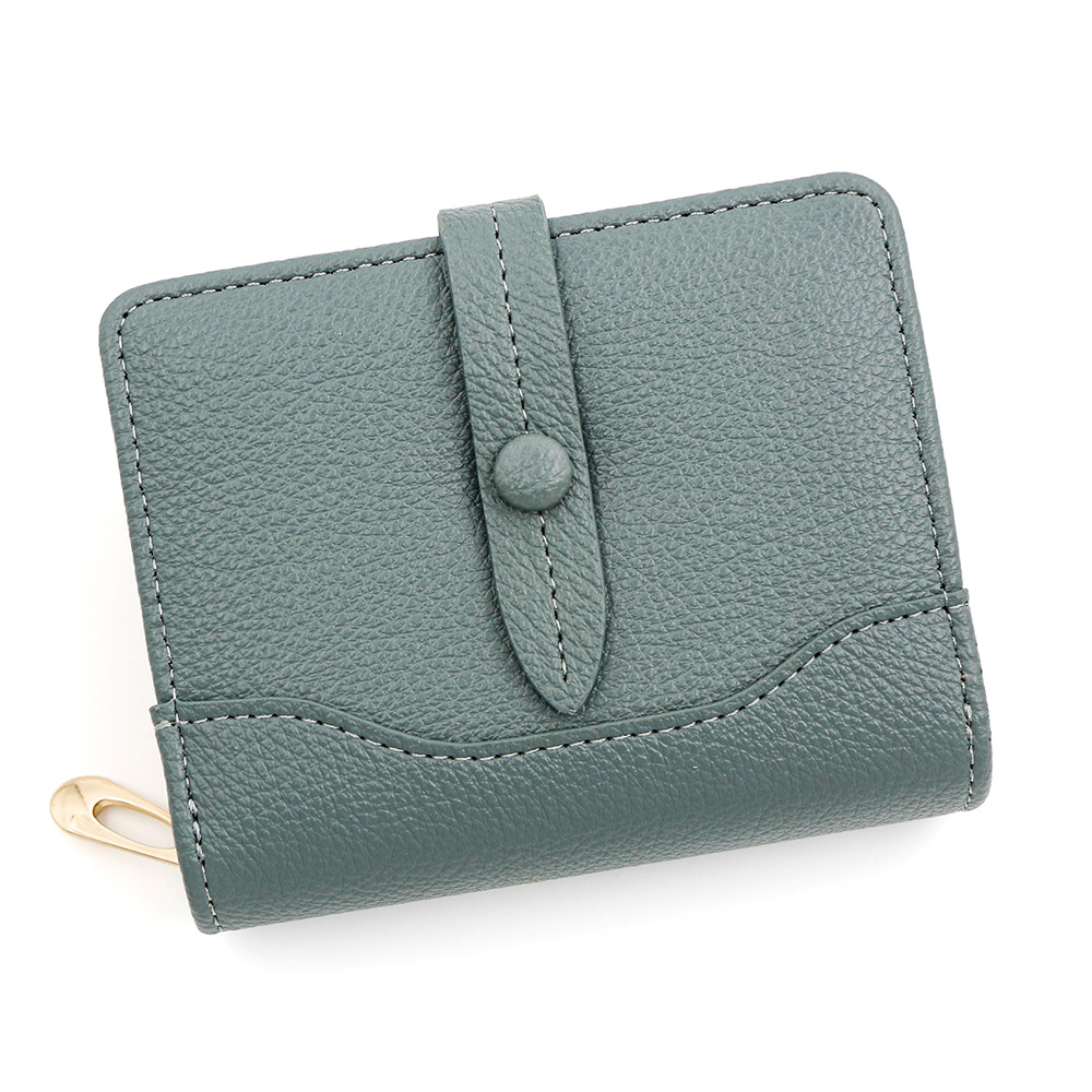 Caramelo de moda de hebilla de corto bolso de tarjeta múltiple bolso de identificación bolso de cambio con cremallera de mano