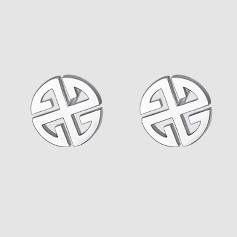 1 Pair Retro Geometric Plating Copper Ear Studs display picture 2