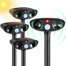 V 73926 Solar Animal Repeller Ultrasonic Strobe ̫���ܶ���