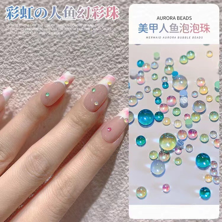 Manicure Mermaid Bubble Beads Candy Semicircle Macaron Aurora Magic Color Mocha Crystal Glass Beads Nail Decoration Manicure Mermaid Bubble Beads Candy Semicircle Macaron Aurora Magic Color Mocha Crystal Glass Beads Nail Decoration