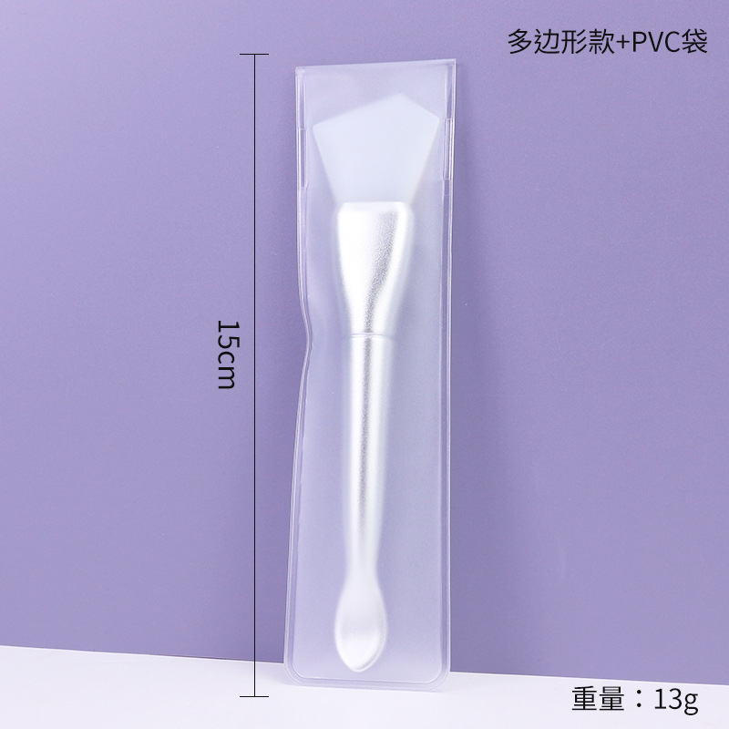 Polígono/bolsa de PVC con cuchara en forma de melón plateado