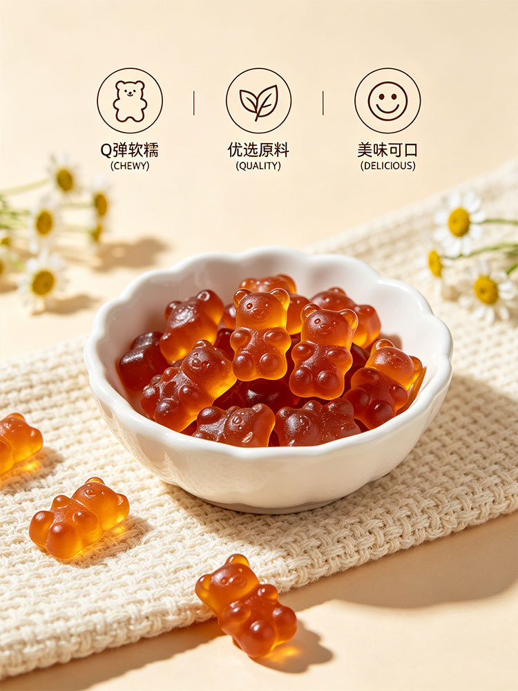 Prune & Probiotic Gummy Bears (Prunus domestica) — Kids' Lactobacillus Gel Candy, 60g Bottle specifications