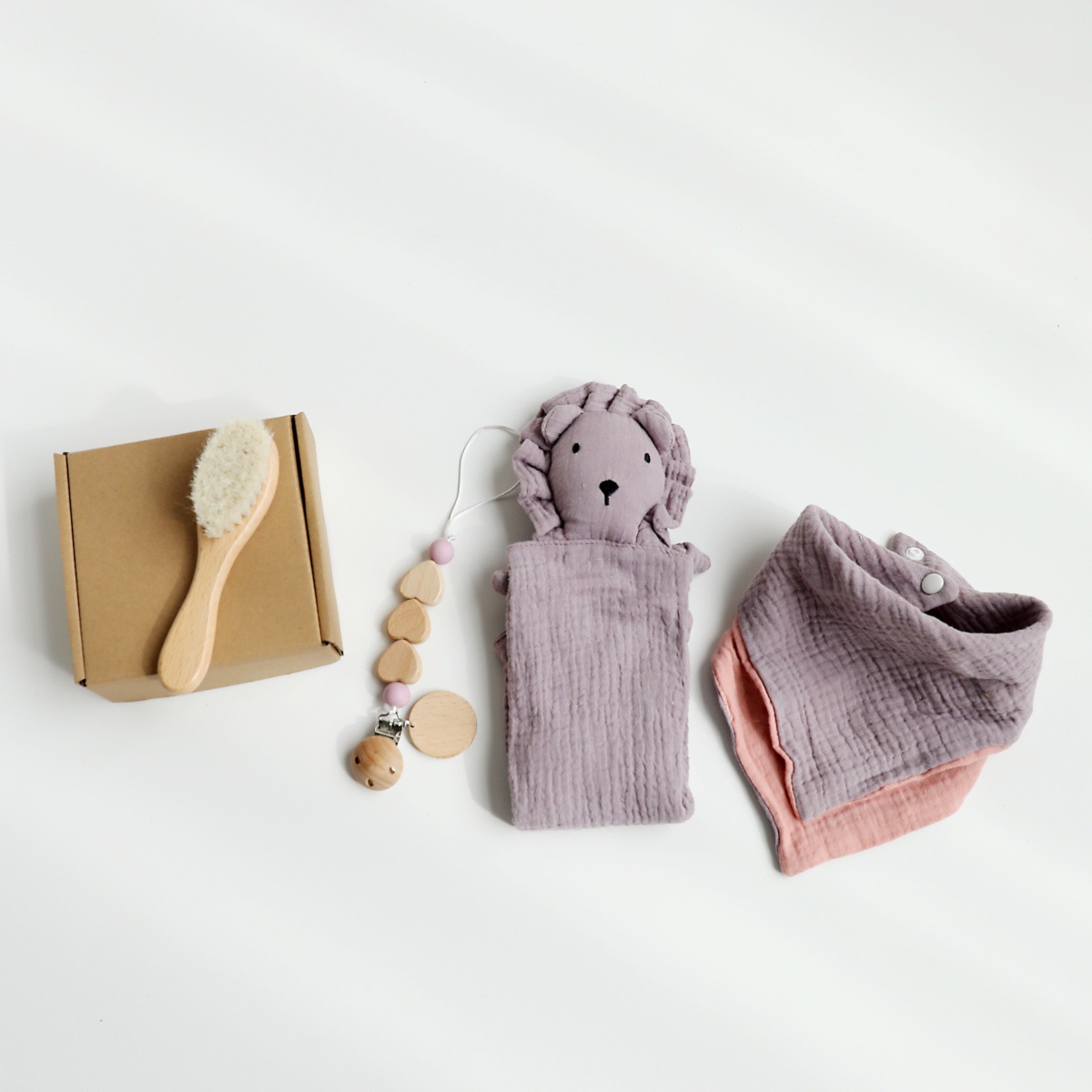 Caja de regalo de lavado de bebé recién nacido, juego de toalla de saliva, regalo de reunión de luna llena de cuatro piezas para bebés recién nacidos