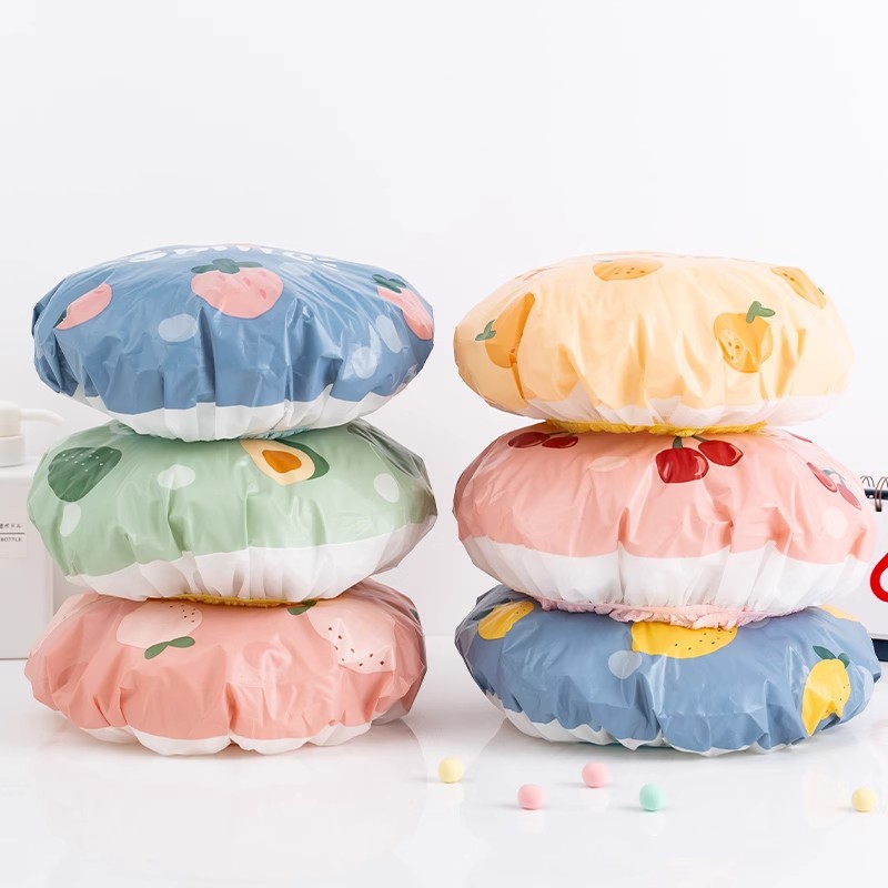 Thickened Waterproof Shower Cap Double Layer Oil-proof Bath Hat_voghion.com