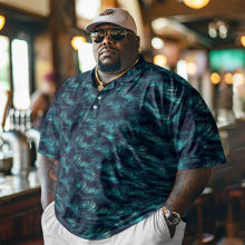 春夏欧美大码POLO短袖男装衬衫口袋款3D数码印花跨境外贸小众潮流