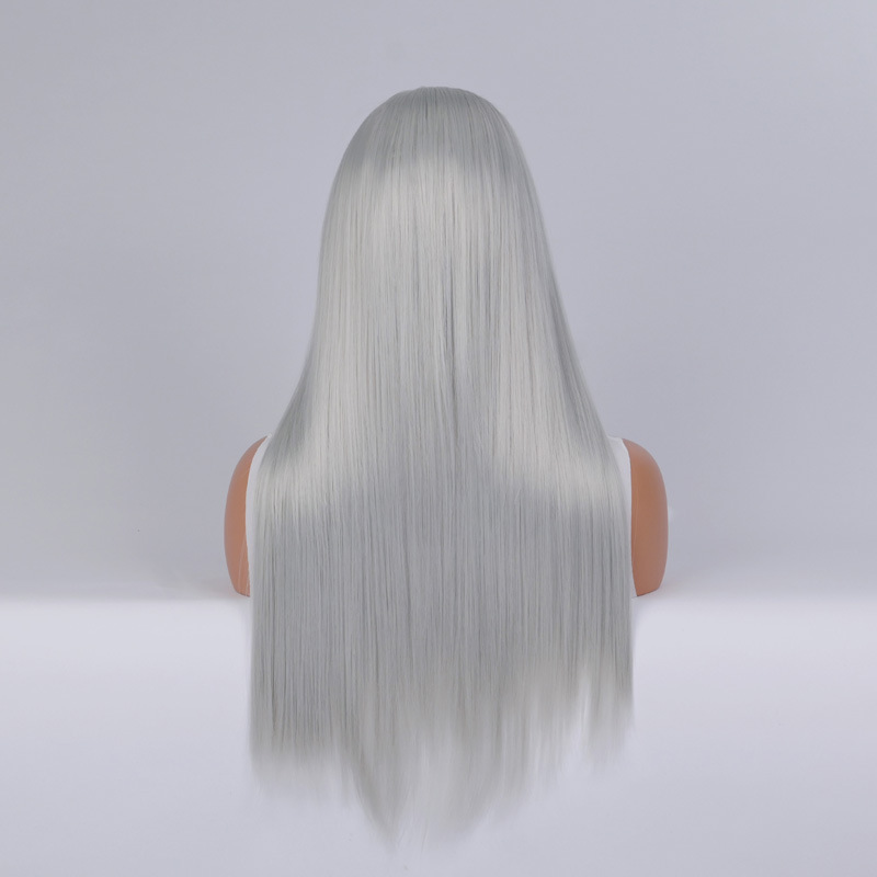 Synthetische Perücke, Halloween-Perücke, COS, farbiger Damen-Langknall, mittellanges Stirnband mit glattem Haar_voghion.com