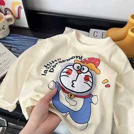 100%纯棉儿童萌趣立体玩偶卡通长袖宝宝百搭休闲T恤2026春秋上衣