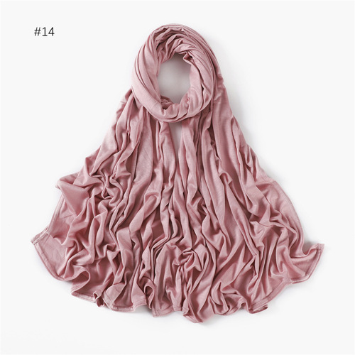 Cross-border solid color jersey mercerized cotton soft and breathable women's turban scarf hijab one piece drop shipping jersey