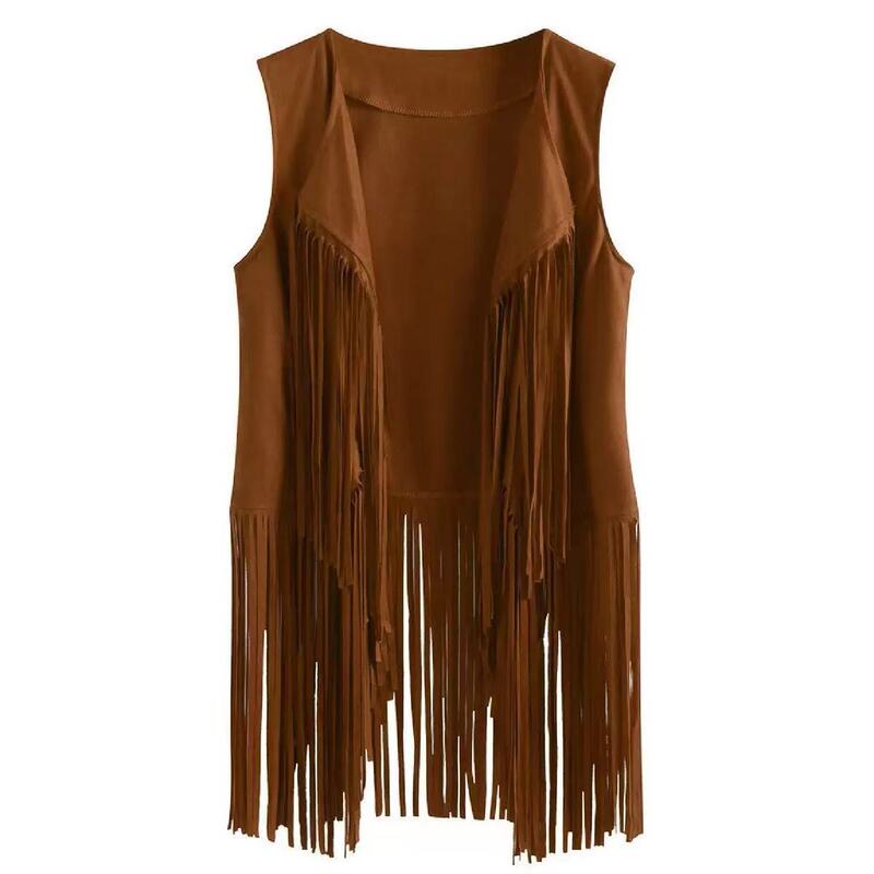New Amazon European and American Cross-Border Best-Selling Fashion Trendy Vest Personalized Top Tassel Vest Women's Sleeveless Cardigan