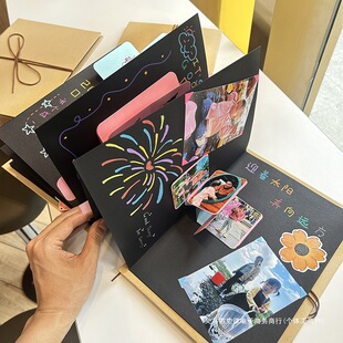 手工风琴相册diy立体书折叠本自制纪念册宝宝成长礼物情侣本制作-阿里巴巴